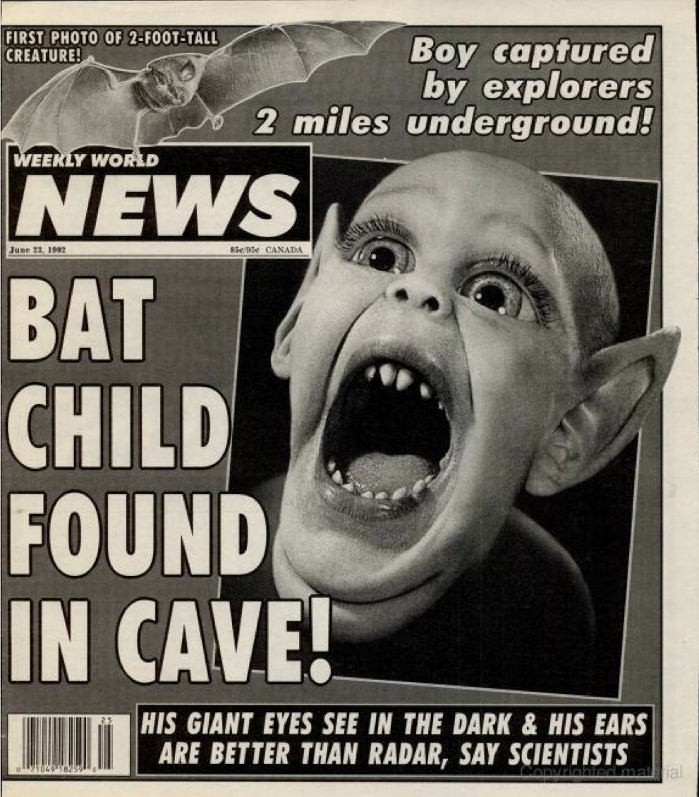 HalfBeerd's tweet photo. #InMyNextLife I'll notice this earlier. How did I never realise this?!
#CrazyTrumpLady
#BatChild
#WeeklyWorldNews https://t.co/Goyr4tBCzJ