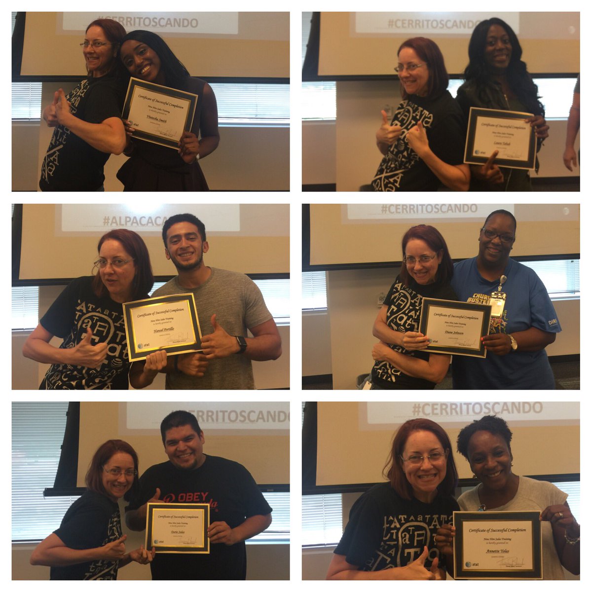 New Hire Graduation; special thanks to Chris, Ruben &amp; Tuesday for making it extra special #LifeAtATT #TuggleNation