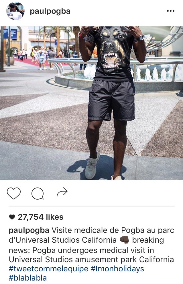 IndianRegista's tweet photo. #Pogba on his official Instagram account, taking a piss on media reports.. #Juvw #MUFC
https://t.co/BmmSwe9EtO https://t.co/dO1cdBbC8L