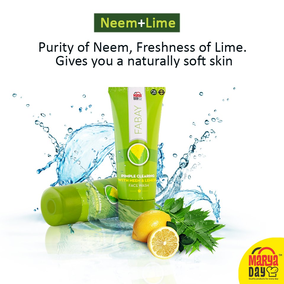 marya_day's tweet photo. Introducing #MaryaDay #FABAY. All new #pimple clearing #facewash with #neem & #lemon extracts.Freshen up yourself. https://t.co/63HlITFfml