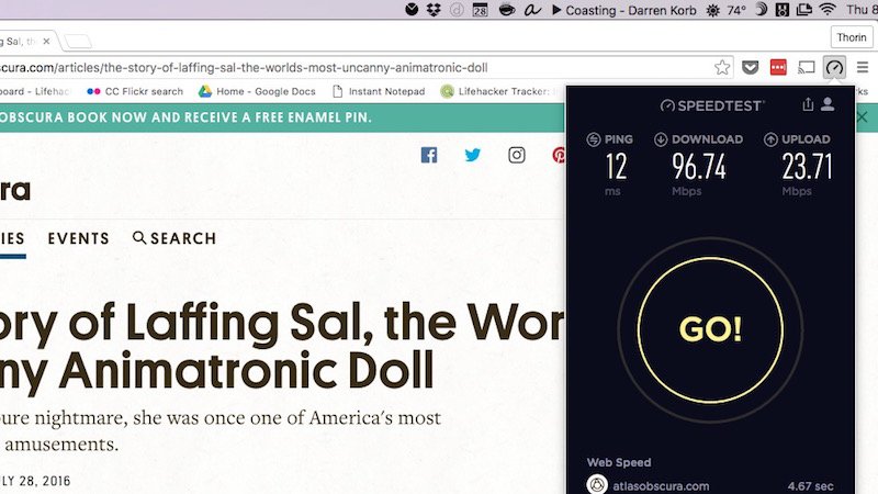 lifehacker's tweet image. Speedtest has a Chrome extension to test your internet speeds without a lot of clicks: lifehac.kr/VYYMlWS
