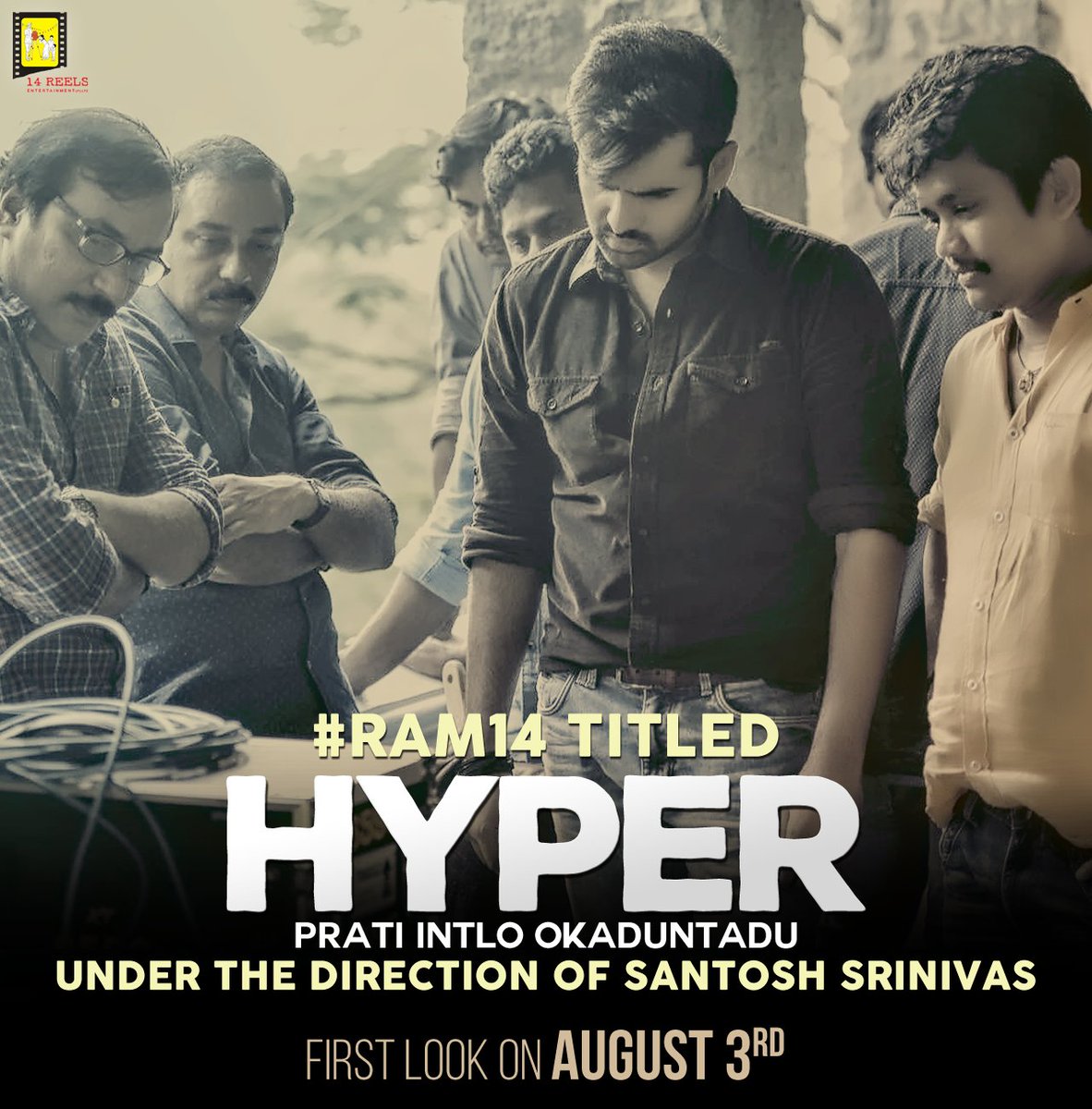 charminartalkie's tweet photo. @ramsayz title confirmed @14reelsofficial #Hyper #Ram14 First look on 3rd August https://t.co/fIz8oiEdyi