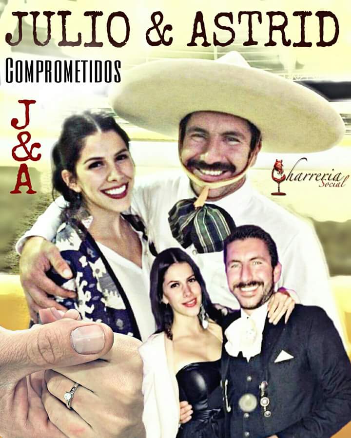 CharreriaSocial's tweet photo. FELICITAMOS A JULIO ZERMEÑO Y ASTRID MENDOZA POR SU PRÓXIMO ENLACE MATRIMONIAL. #CompromisoMatrimonial https://t.co/6ZZRfNYup8