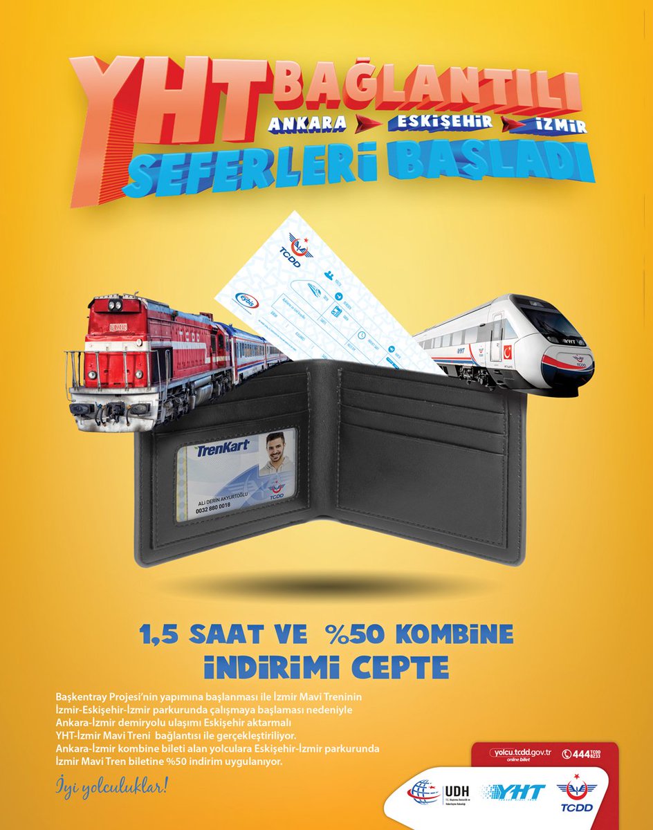 levent_ozen's tweet photo. Ankara-İzmir tren biletinde %50 indirim! @TCDDemiryollari #rayhaber https://t.co/REwLkr2QBN