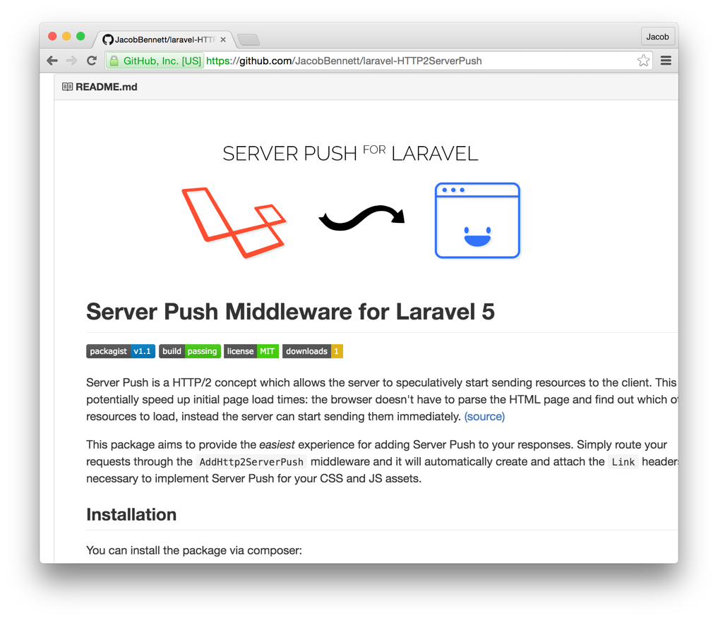 JacobBennett's tweet image. Just finished making a Server Push (HTTP/2) Middleware package for Laravel!
github.com/JacobBennett/l…
#Laracon
