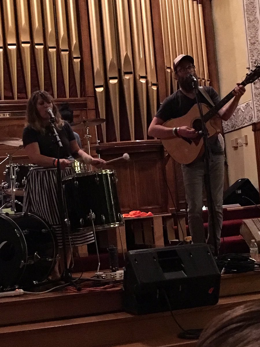 Indie1023's tweet image. .@PoetsRowMusic managing to get a late night dance party at the Church #UMS2016