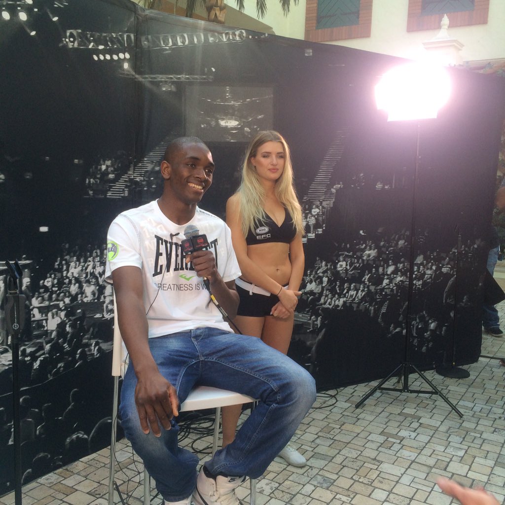 EFCworldwide's tweet photo. "I'm coming for a KO finish on Friday." - Sylvester Chipfumbu #EFC52 Media Day https://t.co/A0NzS0c5qC