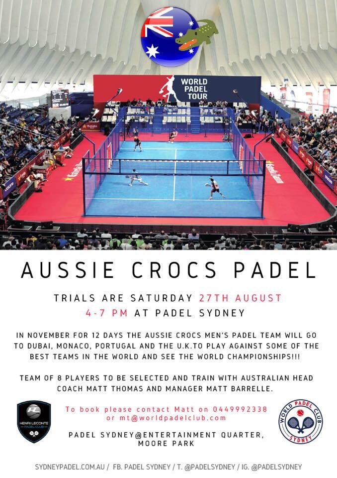 padelsydney's tweet photo. Calling all Aussie's who want to represent their country. #AussieCrocs #apf #SNAP https://t.co/KyfgdMPvbT