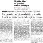 RT @graspthemeaning: La rassegna stampa italiana sulla #Turchia è imbarazzante. Solo @ilmanifesto scrive su quanto accade. #democrazia http…