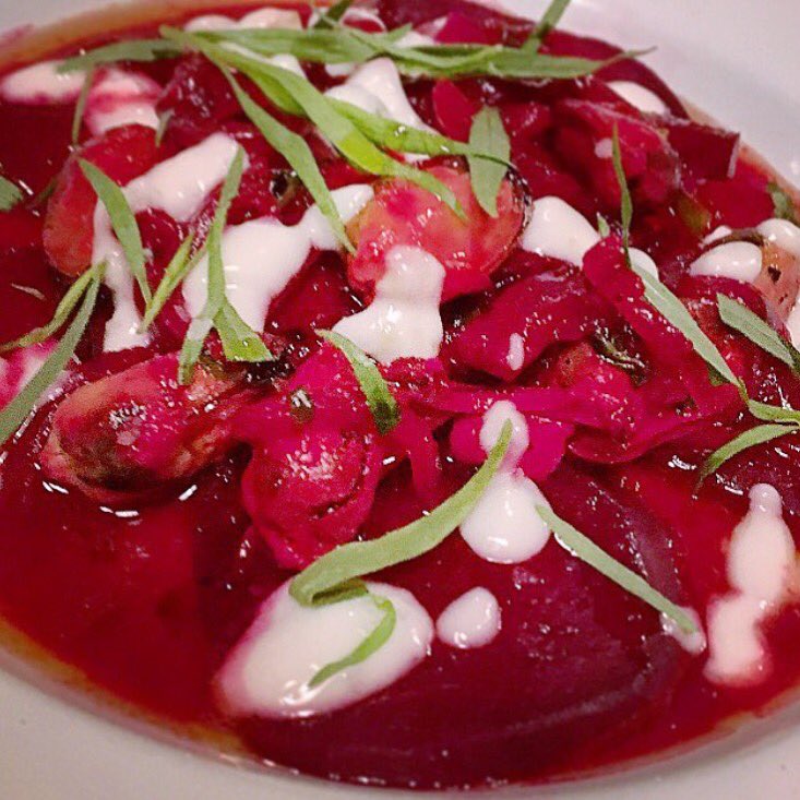 Last two days at <a href="/TheKingandCo/">The King & Co</a> !Mussels &amp; beetroot Escabetx w/ alioli &amp; tarragon.
