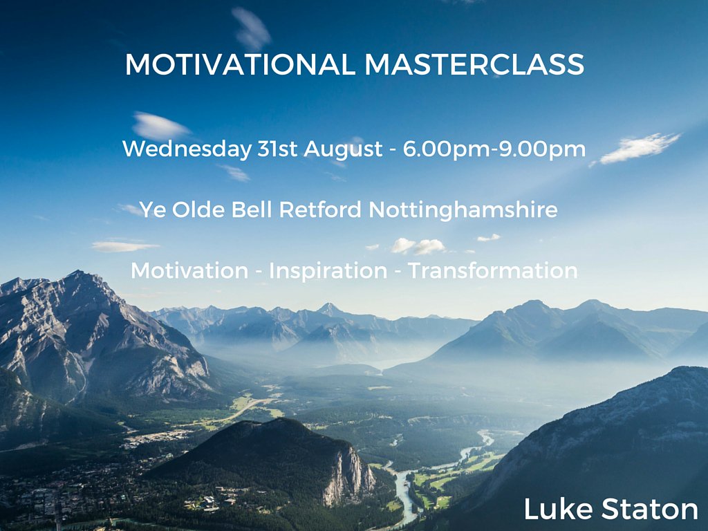 LukeStaton1's tweet photo. This is going to be epic @YeOldeBell my #MotivationalMasterclass places limited, so many gr8 people will be there. https://t.co/2T1rLNhtoG