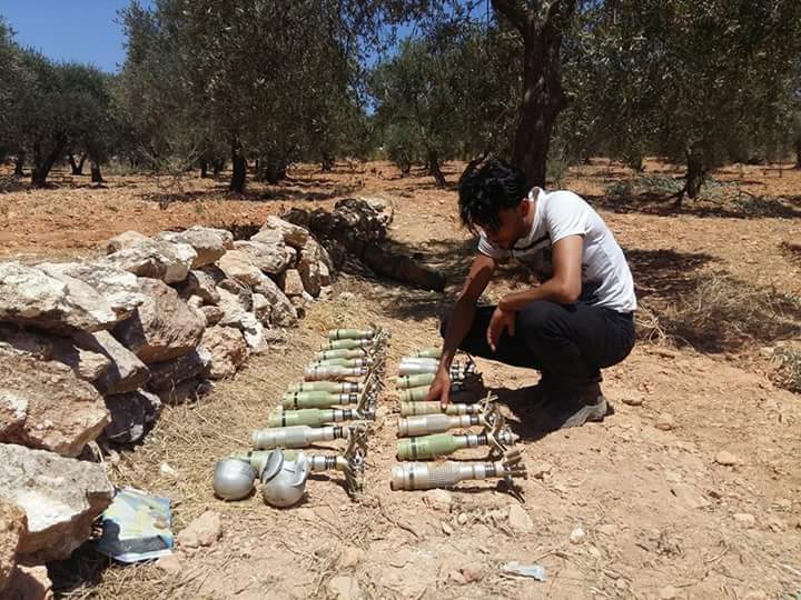 AlaaAffash1's tweet photo. Image of #cluster remnants in gov warplanes &amp; its allies shelling on KafarTkharem in #Idlib, July 30. #Syria https://t.co/ZQgHjTJ6Th
