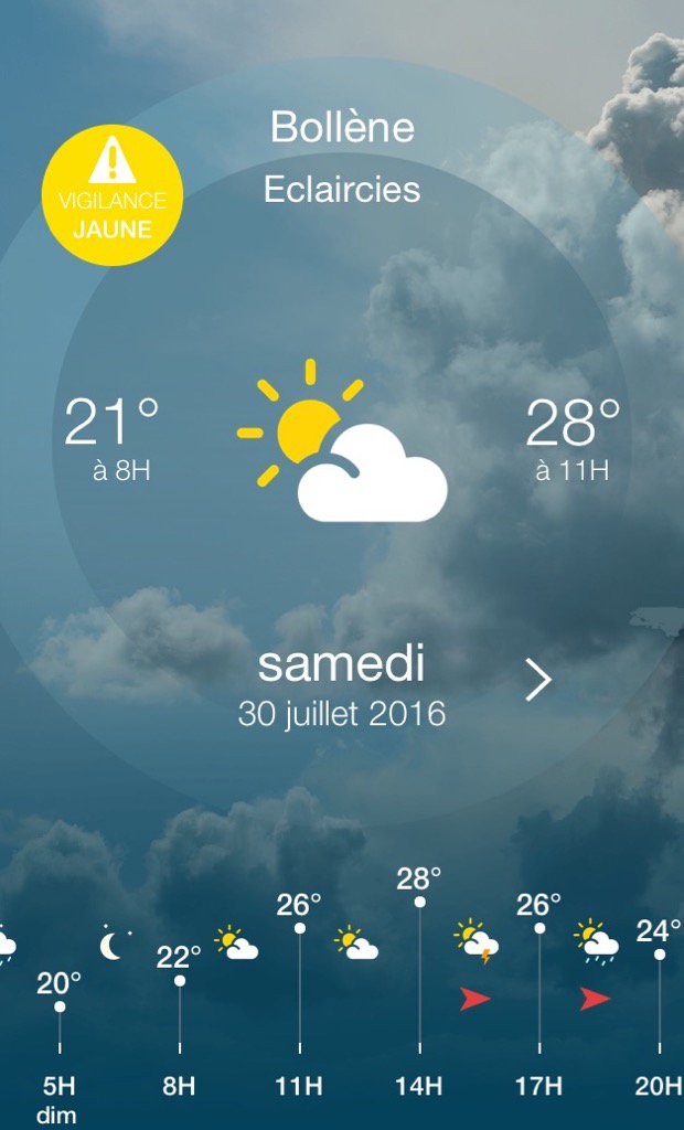 Bollène  Retrouvez l'application Météo France sur l'AppStore:  itunes.apple.com/fr/app/meteo-f…