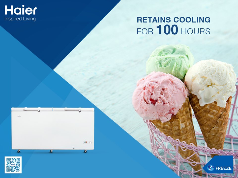 Haier_UAE's tweet photo. #Haier Deep Freezers retain freezing temperature for up to 100 hours in case of Electricity shutdown. https://t.co/5DWDnrdU0o