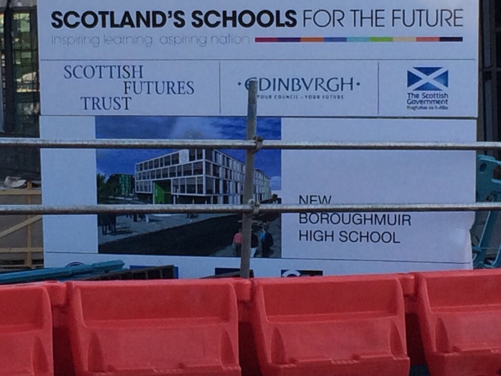 Interesting business tower styled high school being built near Edinburgh Castle.