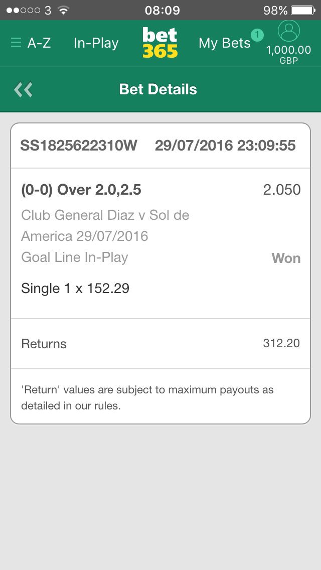 WolfyTips's tweet image. So after this win last night my account is at £1000 so I'm gonna show every bet I make and see what it goes up to