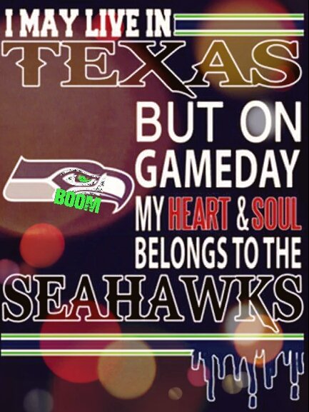 Sykohawk216's tweet photo. I live in Texas but I was born a Seahawk. #12thMan win or lose. #seahawks4ever #ibleedblueandgreen #12thman4life https://t.co/BB3AVtPDEW
