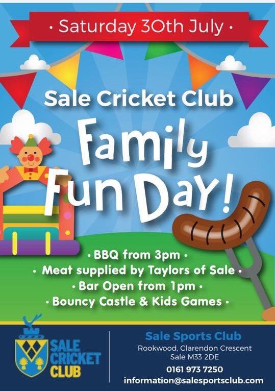 LifeInSale's tweet photo. No plans for today? Get yourself along to @SaleCricketClub's family fun day 👨‍👩‍👧‍👦 #saletown #lifeinsale https://t.co/9Yu8wt23ry