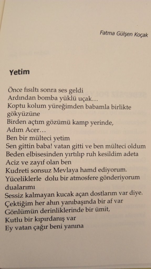 Yetim şiiri 
| Fatma Gülşen Koçak
