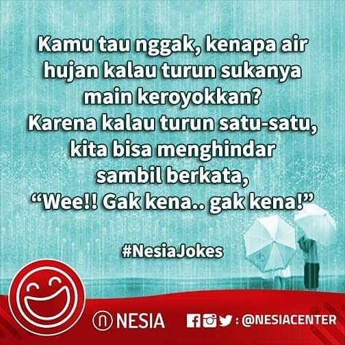 NesiaCenter's tweet photo. Inilah alasannya kenapa hujan itu datangnya selalu rame-rame ;p #NesiaJokes https://t.co/qD2e8FpbPm