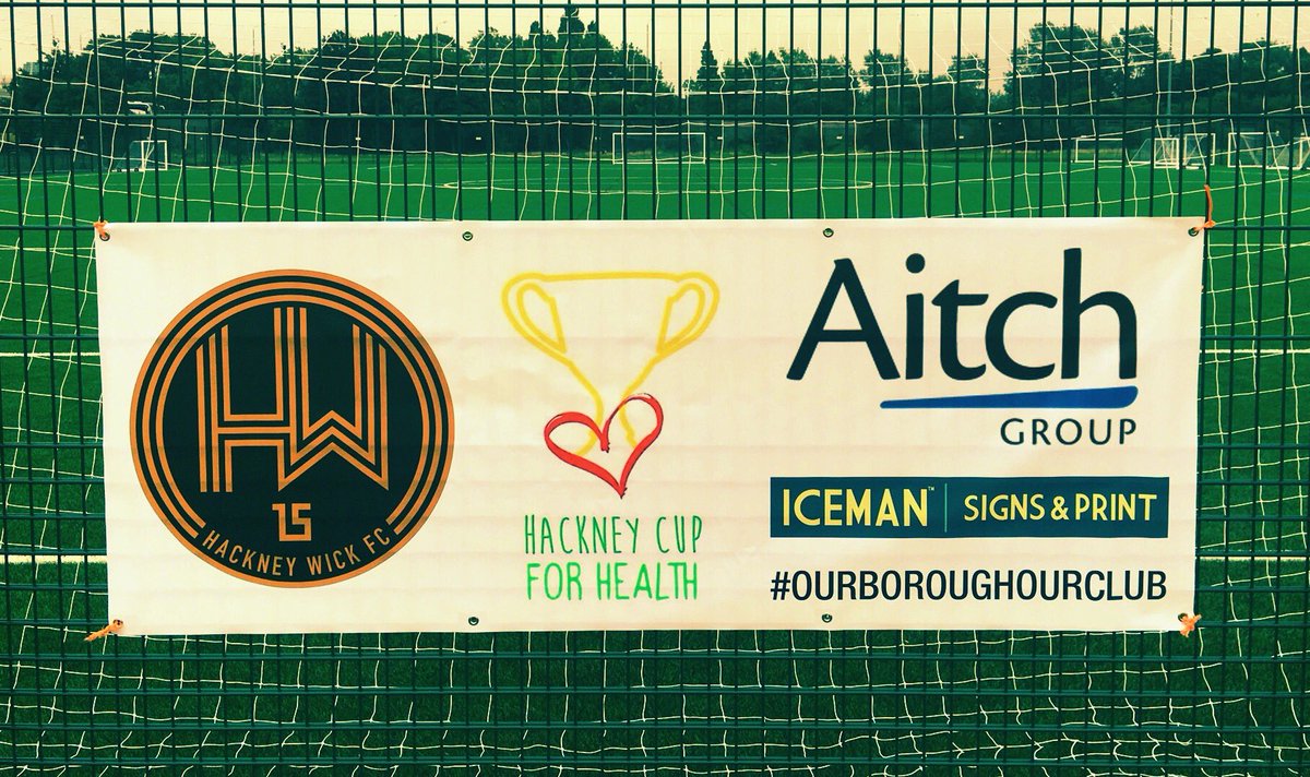 ICEMANSigns's tweet photo. Hackney Cup for Health. #icemansigns #ourboroughourclub   #TheWickersInTheCommunity #hackney @HackneyWickFC https://t.co/BxSPb6m81w