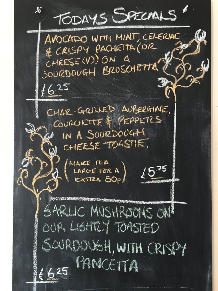 Today’s quiche is Bacon, Brie and Pea, today’s soup is Bacon &amp; Lentil. On our specials board....