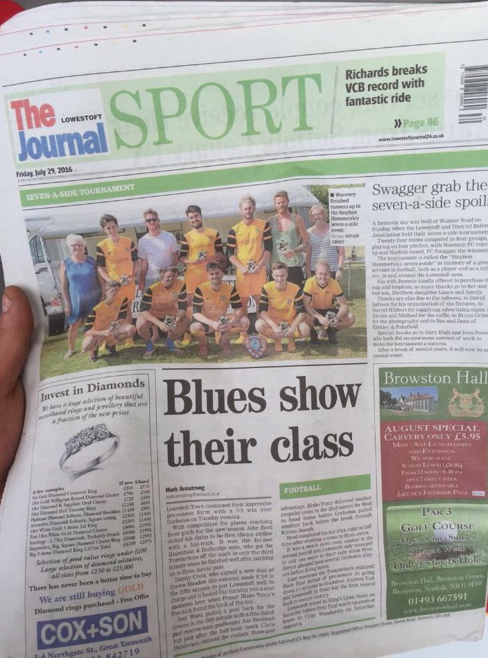 FCSwagger_'s tweet photo. NEWS FLASH | Swagger make it onto the back page of the @lowjournal Winners usually get a picture too? 🤔 #NorfolkBoys https://t.co/tjxIDA4KGJ