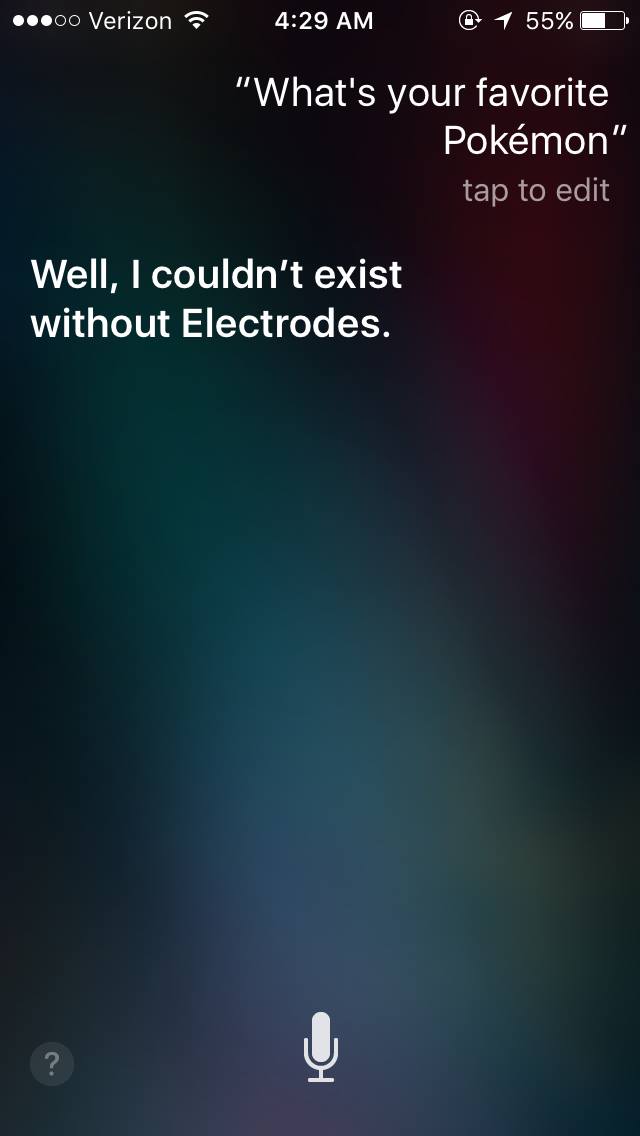 PokemonGoNews's tweet photo. It seems Siri enjoys playing #PokemonGO too! Go ahead and ask Siri what their favorite Pokémon is. https://t.co/cJ1KF6A3sW