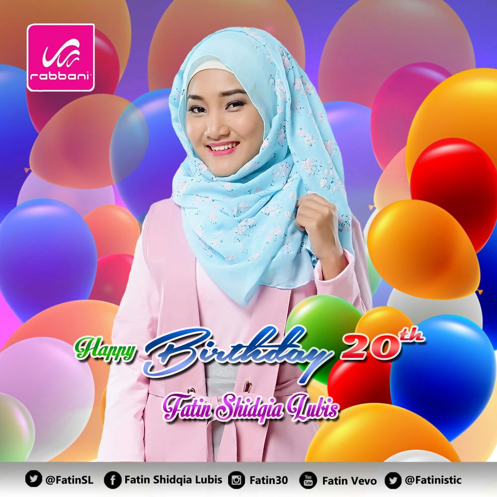 Fatinbelleind's tweet photo. Happy birthday @FatinSL yang ke 20 semoga makin sukses tambah karier selalu berkah terus berkarya #HBD20thFATIN https://t.co/uBINGTDnnZ