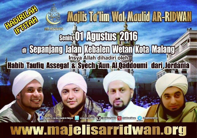 Ahmadh313's tweet photo. Tanggal 1 Agustus Iftitah Majlis Ta'lim Wal Maulid Ar-Ridwan @JadwalMajelis @majelis_info @majelisarridwan @Batu_TV https://t.co/1Jfl6ZaXUK