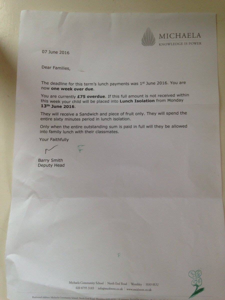 JaneyGodley's tweet photo. Punish the child for parental poverty https://t.co/xZ475LP1XS