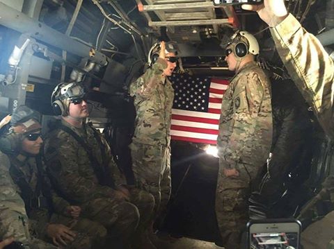 69thADA's tweet photo. A Battery B, 1-44 ADA #Soldier in @usarmycentral AOR , re-ups in the #USArmy inside a @USMC MV-22B Osprey.@USArmy https://t.co/SpsRZltSIN