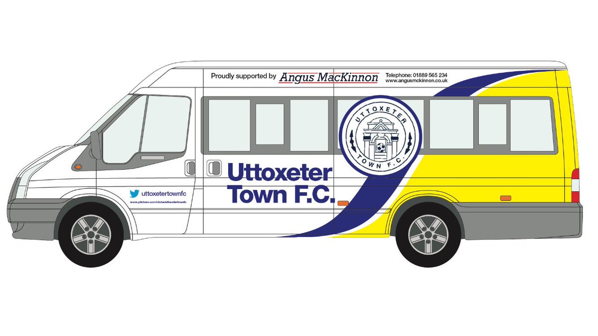 UttoxeterTownFC's tweet photo. This is how we will be travelling to away games courtesy of @AngusMacKinnonl local company supporting its local team https://t.co/PObhqCAE8f
