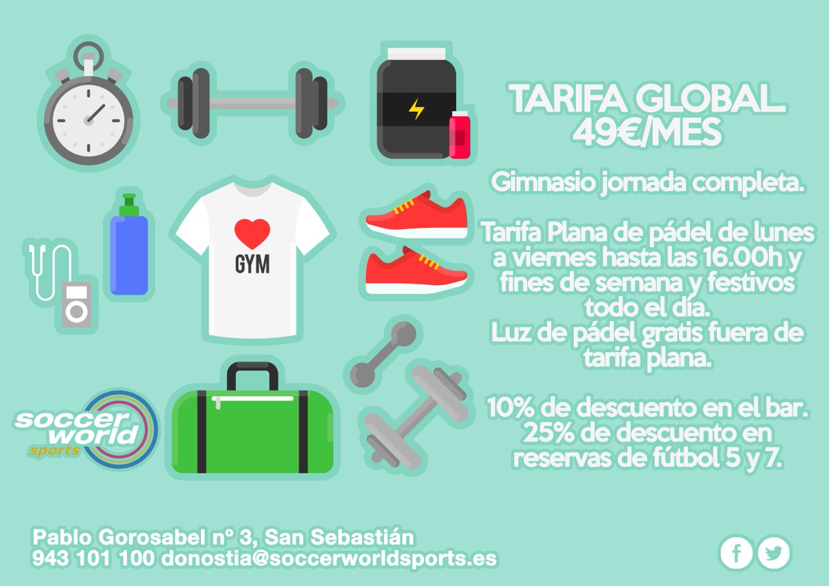 soccerdonosti's tweet photo. Ya no tienes excusa para apuntarte al gimnasio ;) https://t.co/3CZ6Bd4Moj #deporte #donosti