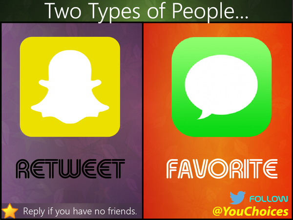YouChoices's tweet image. 2 types of people...