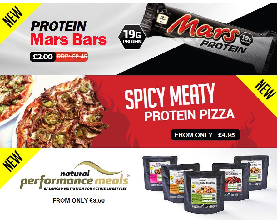 We've got new flavours and toppings on our protein pizzas, protein Mars bars, performance meals and allot more! #new