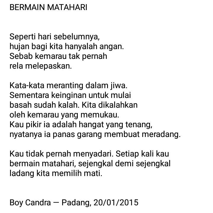  Boy Candra on Twitter setiap puisi memiliki kenangan 