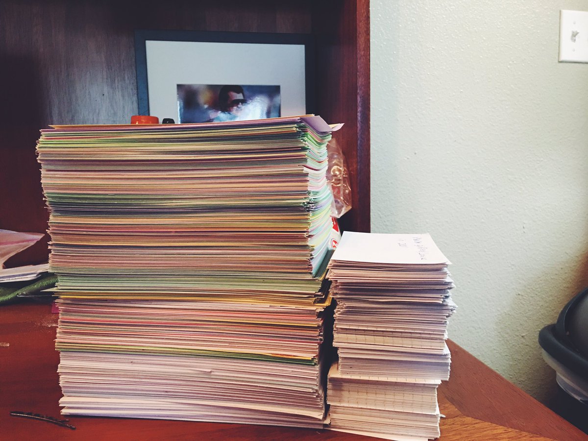 CrimeInSports's tweet photo. The Note Card Carnage. (So far.) #truecrime #notesonnotesonnotes #stacksonstacks #mikeditka https://t.co/SL6KFRFkya