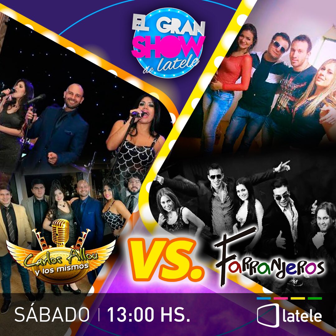 elgranshowpy's tweet photo. Imperdible #ElGranVersusMusical entre @CarlosAllou17 y #LosFarranderos desde las 13hs en vivo por @latelePy https://t.co/LCdSvCpLtr