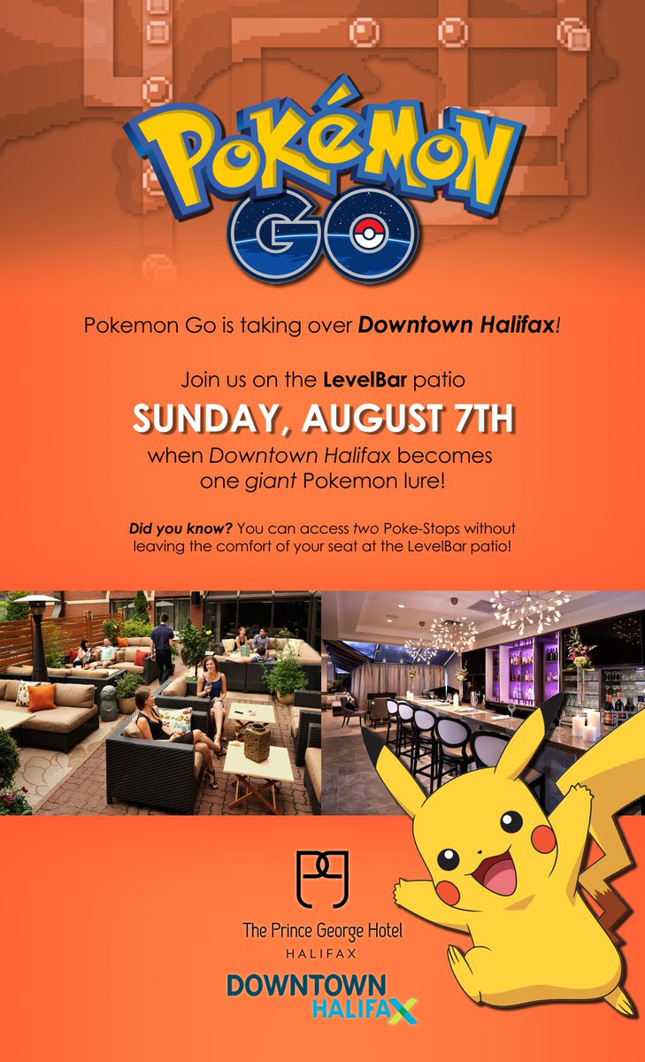 #PokemonGo is taking over #Halifax - Join us at <a href="/LevelBarHFX/">LevelBar</a> on Aug 7 - our Poke-Stop will be lured all day long!