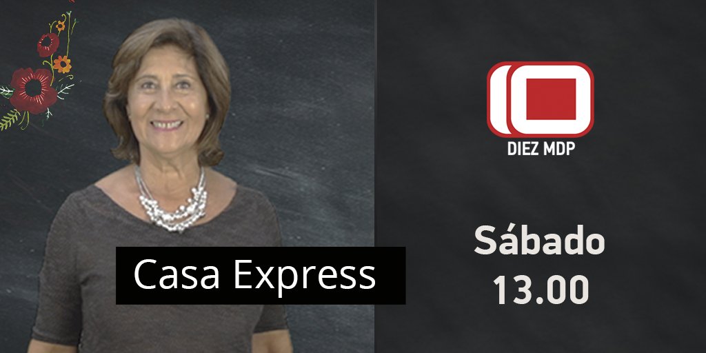 Canal10MDP's tweet photo. A las 13.00 llega #CasaExpress con técnicas de arte, deco, jardinería y cocina. En vivo: https://t.co/ADFSSghRh3 https://t.co/6HjJULK4Rb