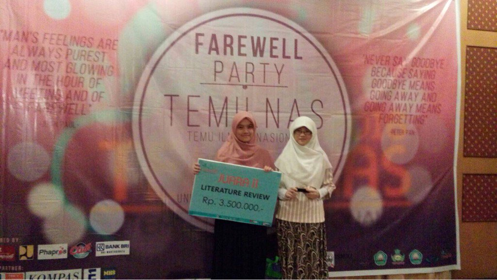 Selamat kepada anggota muda LPP, Alya &amp; Nagita sbg Juara 2 Literature Review Temilnas 2016 di FK Univ Islam Malang