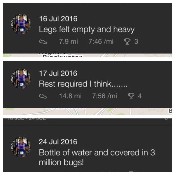 stravawankers's tweet image. How many excuses can you think of for a bad run?! Come on Iain. Man up lad.