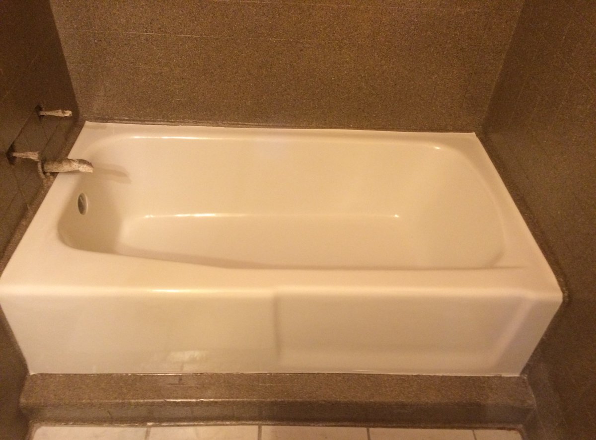 MiraclemethodGA's tweet image. Bathtub placed in a shower space. Refinished by Miracle Method of NE Georgia.