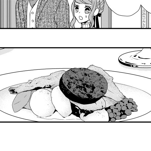 アシさんねっちがステキに描いてくれたけど、雑誌の印刷で真っ黒に潰れてしまったブラックプディングを供養しておきます。英国ではスーパーフードとして見直されているそうですよ٩( ᐛ )و