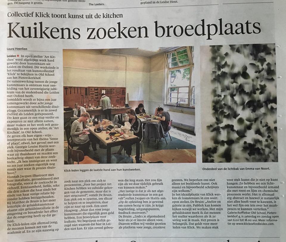 peenenui's tweet photo. Mooi artikel over ons project Klick van jonge Leidse makers @leidschdagblad. Expo is dit weekend nog te zien! https://t.co/ESrtkcVNSQ