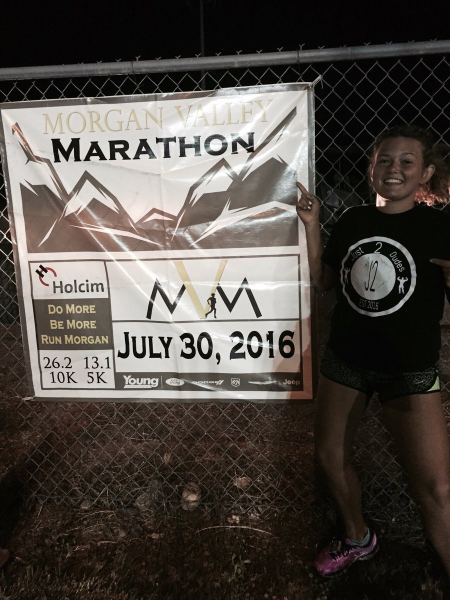 funmomAdams's tweet photo. Morgan Valley Marathon!!! Go Mak!!! Warmed up in Just 2 dudes style!!! #marathon2 #just2dudes https://t.co/npho9DUa51