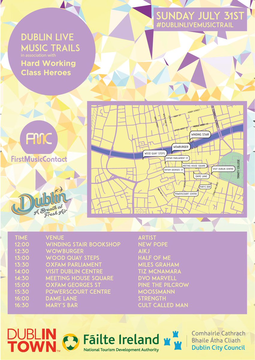 Playing #dublinlivemusictrail tomorrow, Sun 1PM Wood Quay Steps W/@hwchfestival @events_DCC <a href="/FMC_Ireland/">First Music Contact</a> <a href="/DublinTown/">DublinTown</a>