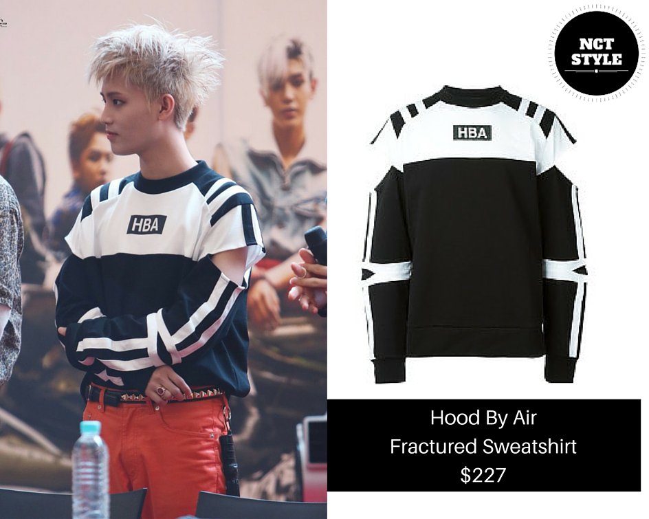 NCT_Style's tweet photo. 160722 [NCTTaeil Music Bank &amp; Fansign at Yeouido Style] - $227 Hood By Air Fractured Sweatshirt https://t.co/71dMrcyD5S