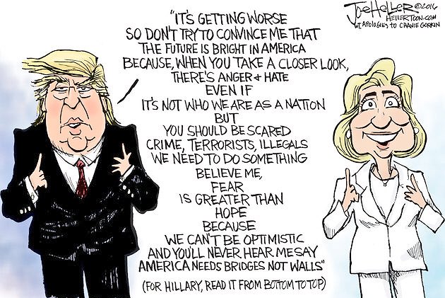 EJLandwehr's tweet photo. This is among best political cartoons EVER! If you don't get it tell me and I'll explain it! #ImWithHer #ImWithHer https://t.co/U2XE79MWNf